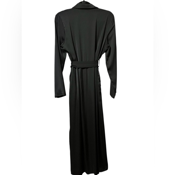 Q2 Black Button Down Long Sleeve Shirt Dress Size M - Picture 8 of 11